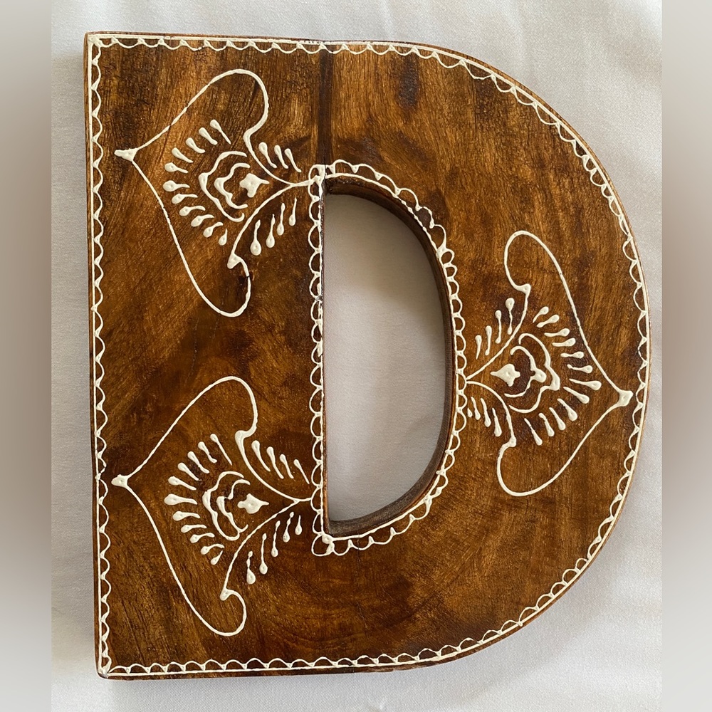 Urban Outfitters Wooden Henna Letter “D”